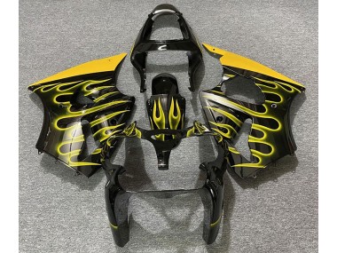 00-02 Nero Lucido & Giallo Fiamma Kawasaki ZX6R Carene Moto