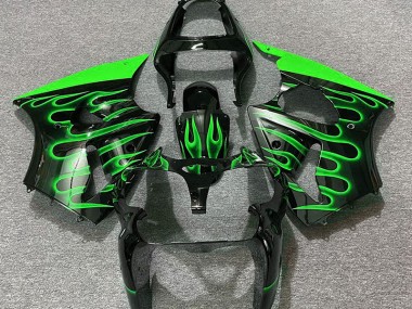 00-02 Nero Lucido & Verde Fiamma Kawasaki ZX6R Carene Moto