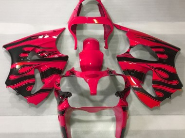 00-02 Rosso & Nero Fiamma Kawasaki ZX6R Carene Moto