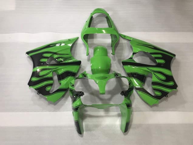 00-02 Verde & Nero Fiamma Kawasaki ZX6R Carene Moto 00-02 Verde & Nero Fiamma Kawasaki ZX6R Carene Moto