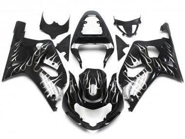 01-03 Bianco & Nero Lucido Fiamma Suzuki GSXR 600-750 Carene Moto