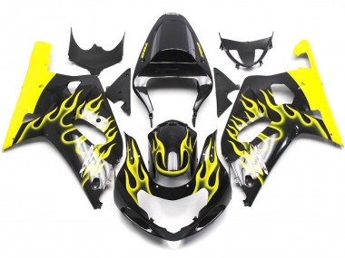 01-03 Jaune Vif Flamme Suzuki GSXR 600-750 Carene Moto