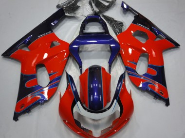01-03 Rosso Lucido & Blu Suzuki GSXR 600-750 Carene Moto