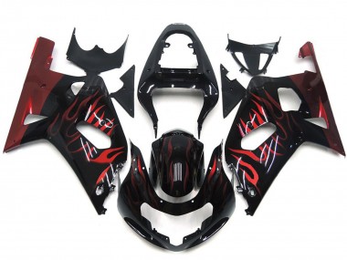 01-03 Rouge Vif Flamme Suzuki GSXR 600-750 Carene Moto