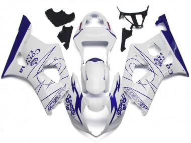 03-04 Bianco Corona Stile Personalizzato Suzuki GSXR 1000 Carene Moto