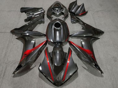 04-06 Fibra Di Carbonio Stile W Rosso Yamaha R1 Carene Moto