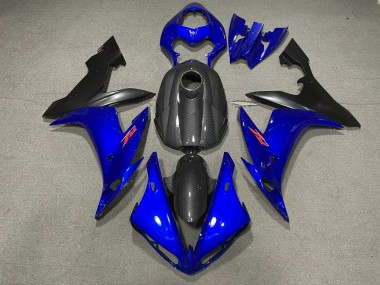 04-06 Stile Blu Lucido & Fibra Di Carbonio Yamaha R1 Carene Moto
