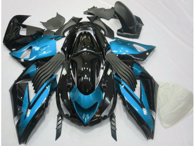 06-11 Azzurro & Nero Tinta Unita Kawasaki ZX14R Carene Moto 06-11 Azzurro & Nero Tinta Unita Kawasaki ZX14R Carene Moto