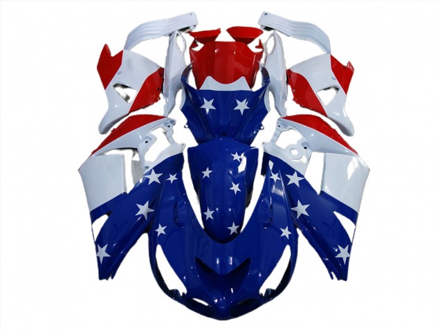 06-11 Bandiera Americana Kawasaki ZX14R Carene Moto 06-11 Bandiera Americana Kawasaki ZX14R Carene Moto