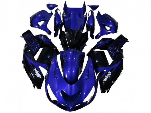 06-11 Blu Lucido & Nero Kawasaki ZX14R Carene Moto 06-11 Blu Lucido & Nero Kawasaki ZX14R Carene Moto