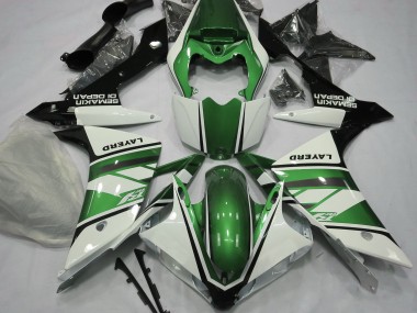 07-08 Bianco Lucido & Verde Yamaha R1 Carene Moto