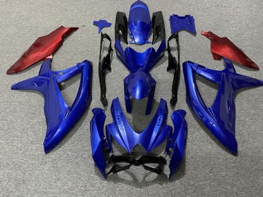 08-10 Blu Scuro & Rosso Suzuki GSXR 600-750 Carene Moto