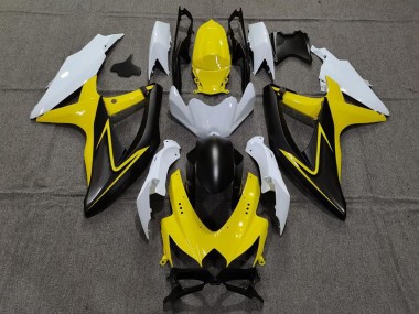 08-10 Giallo Lucido & Bianco Suzuki GSXR 600-750 Carene Moto