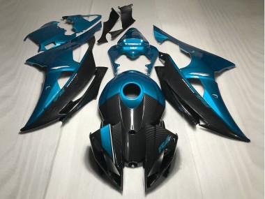 08-16 Stile Azzurro Con Fibra Di Carbonio Yamaha R6 Carene Moto