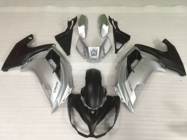 12-16 Argento & Nero Kawasaki Ninja 650R Carene Moto