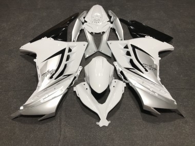 13-18 Bianco Lucido & Argento Kawasaki Ninja 300 Carene Moto