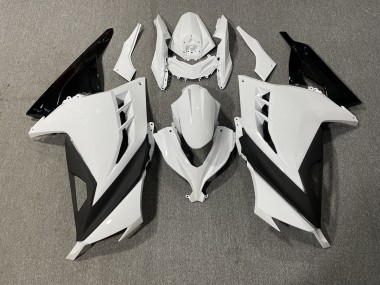 13-18 Bianco & Nero Lucido Kawasaki Ninja 300 Carene Moto