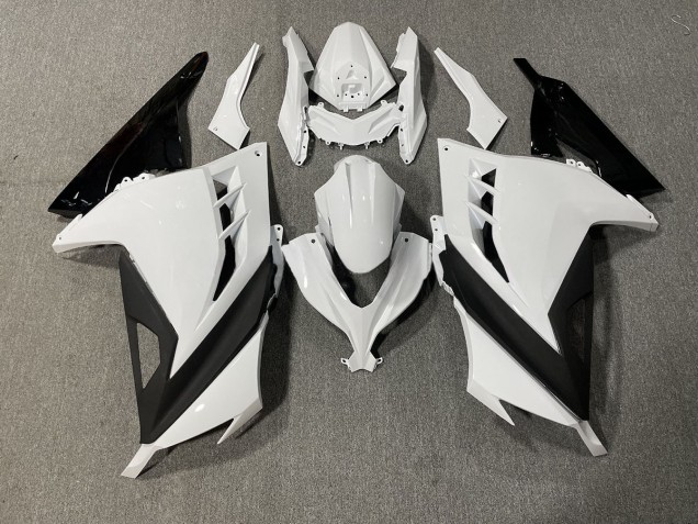 13-18 Bianco & Nero Lucido Kawasaki Ninja 300 Carene Moto 13-18 Bianco & Nero Lucido Kawasaki Ninja 300 Carene Moto