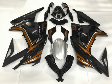 13-18 Nero Lucido & Arancione Kawasaki Ninja 300 Carene Moto